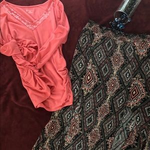 Maurices maxi skirt with elastic waist and liner